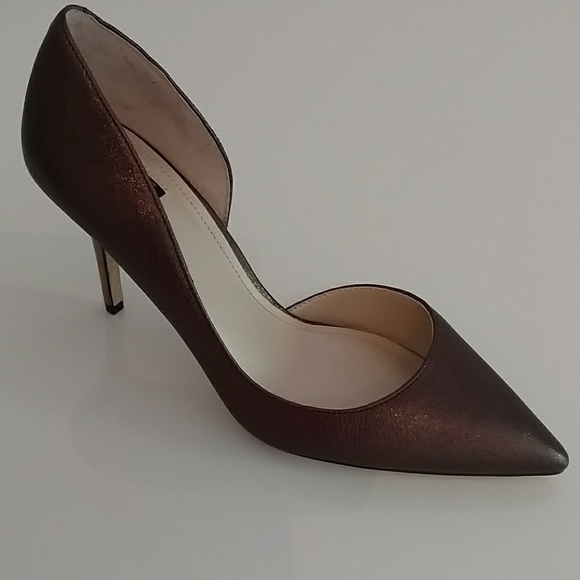 White House Black Market Shoes - White House Black Market Brown Metallic Heels